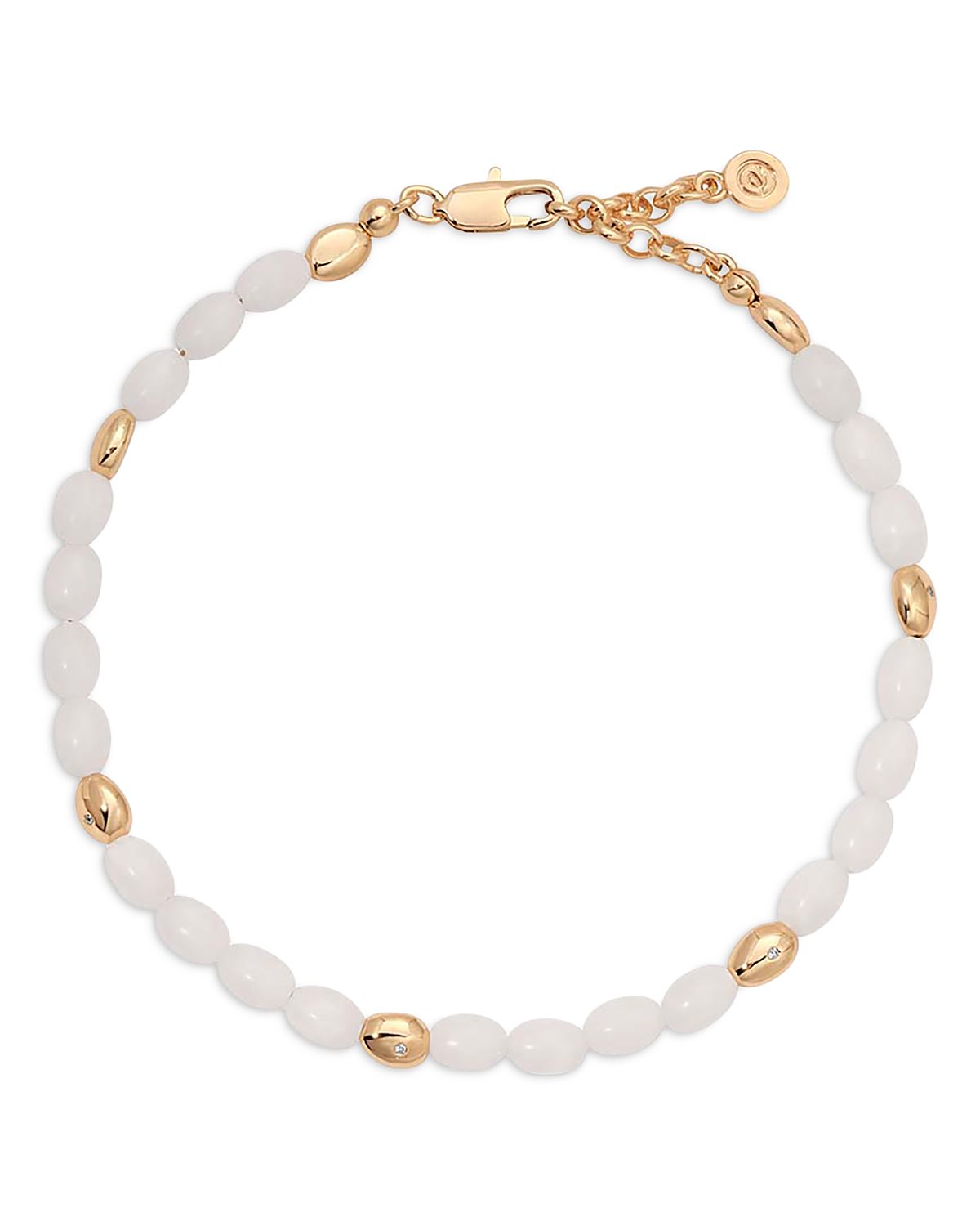 Ettika Polished Pebble Stone Beaded Ankle Bracelet