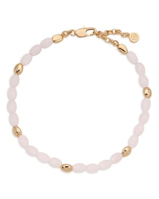 Ettika Polished Pebble Stone Beaded Ankle Bracelet