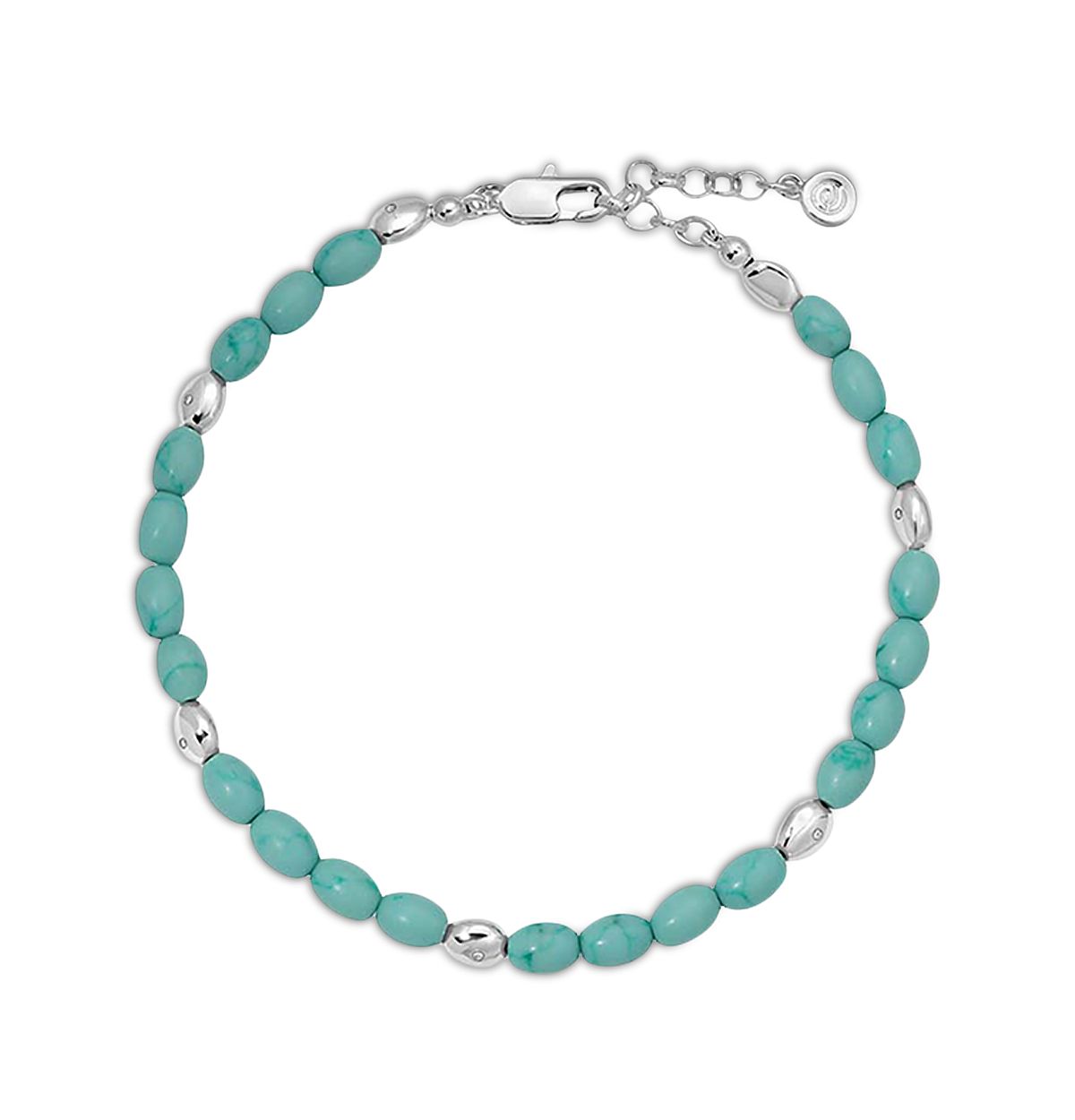 Ettika Polished Pebble Stone Beaded Ankle Bracelet