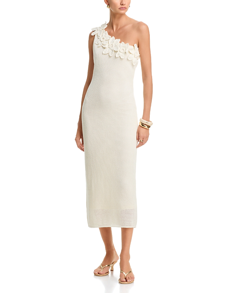 Aqua Crochet 3D Flower Midi Dress - Exclusive