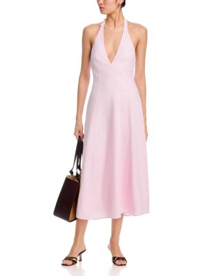 dazed wrap halter mini dress Dazed Wrap Halter Mini Dress | Blue Stripe Studio Print main image 1