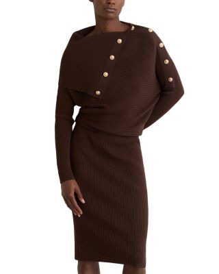 Leana Draped Knit Bodycon Dress