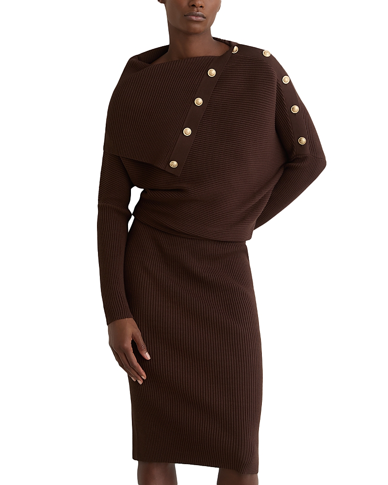 Reiss Leana Draped Knit Bodycon Dress