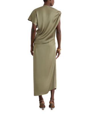 green emerald velvet dress Reiss Black V-Neck Fit and Flare Dress