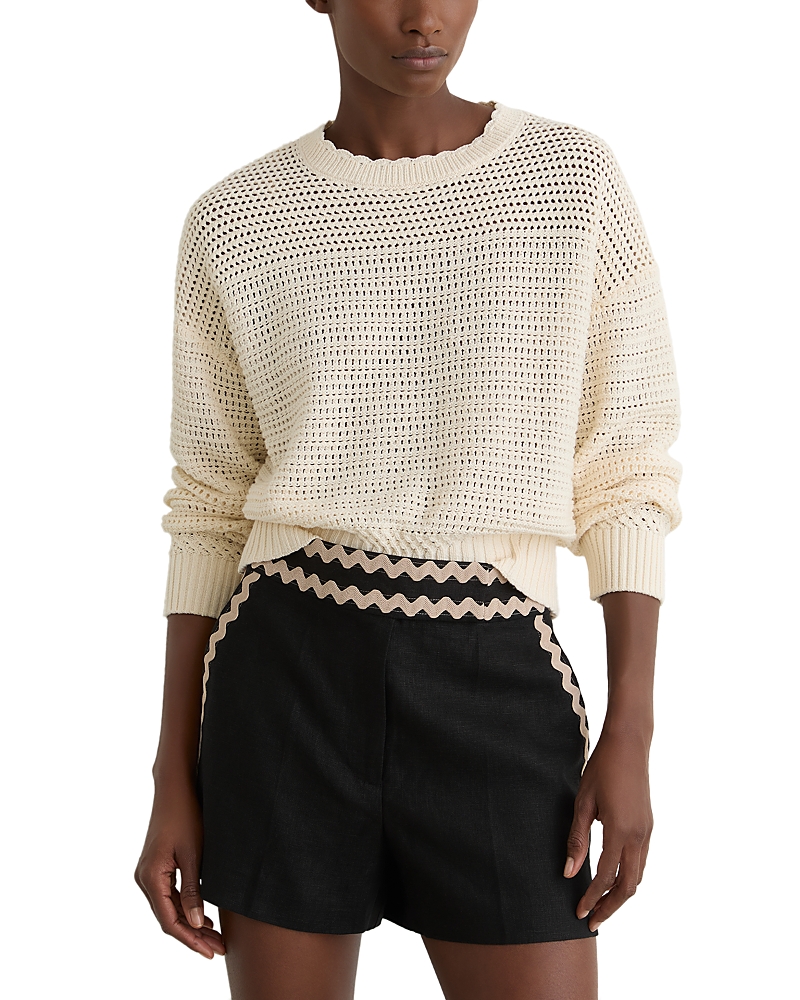 Reiss Linen Wave Trim Shorts