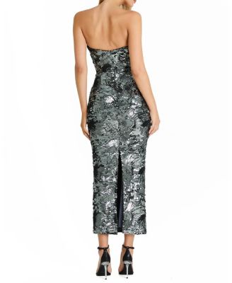  Leslie Sequin Strapless Gown