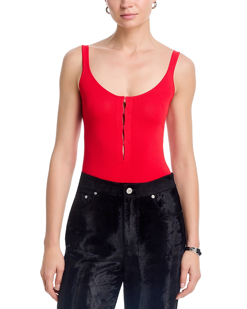 Brandon Maxwell Scarlett Scoop Neck Bodysuit