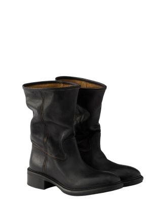  Women's Vintage-Effect Leather Boots