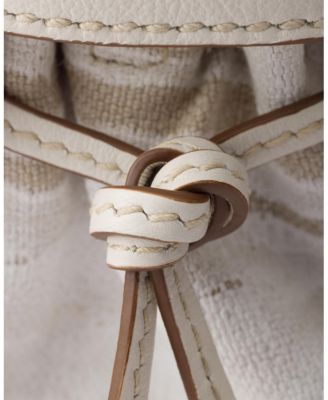 Bonnie Small Printed Linen And Leather Handbag