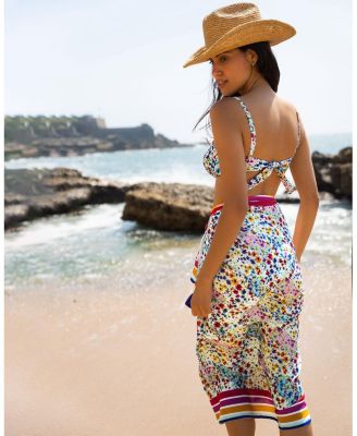  Melanie Border Print Pareo Cover-Up