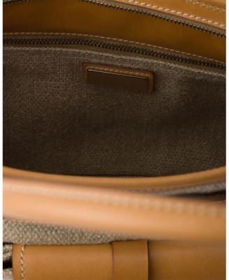  Bonnie Linen And Leather Tote Bag