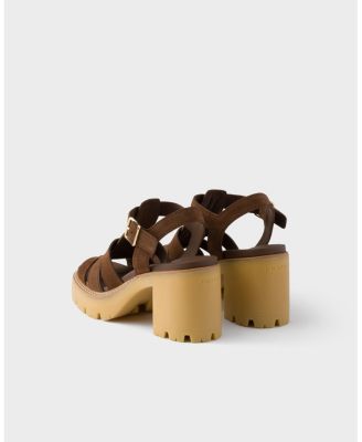  Women's High-Heeled Suede Platform Sandals