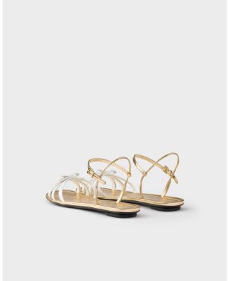  Women's Flat Patent And Metallic Leather Sandals