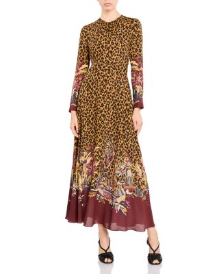 Printed Long Sleeve Maxi Dress