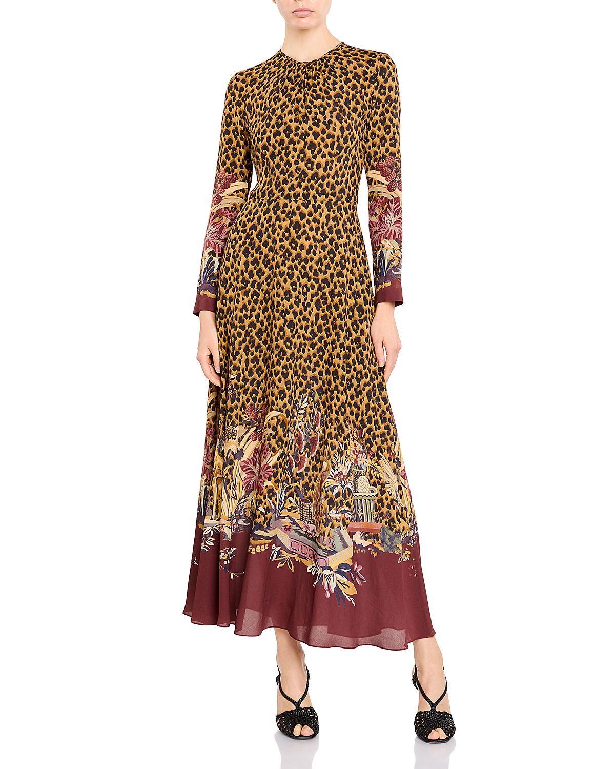 Etro Printed Long Sleeve Maxi Dress