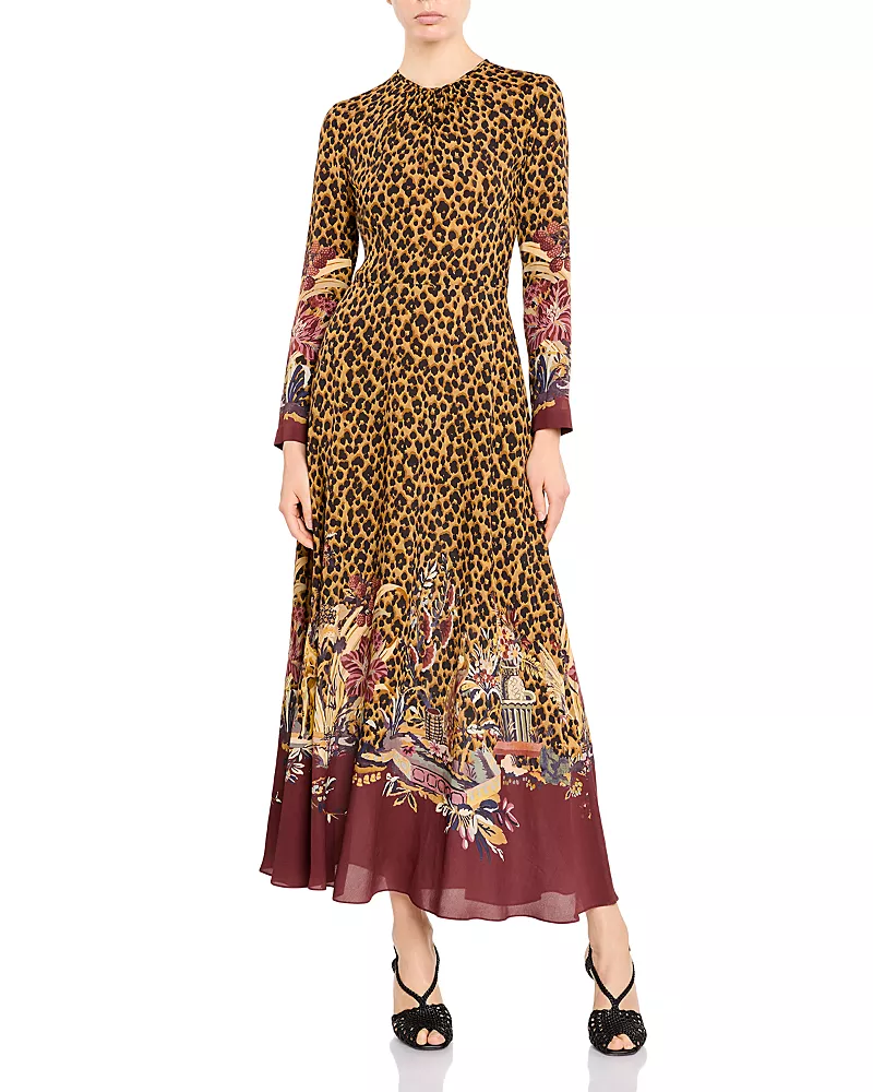 Etro Printed Long Sleeve Maxi Dress