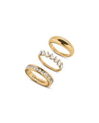 Greta Crystal Band Rings, Set of 3