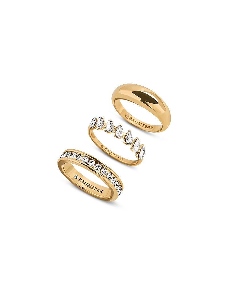 Baublebar Greta Crystal Band Rings, Set of 3