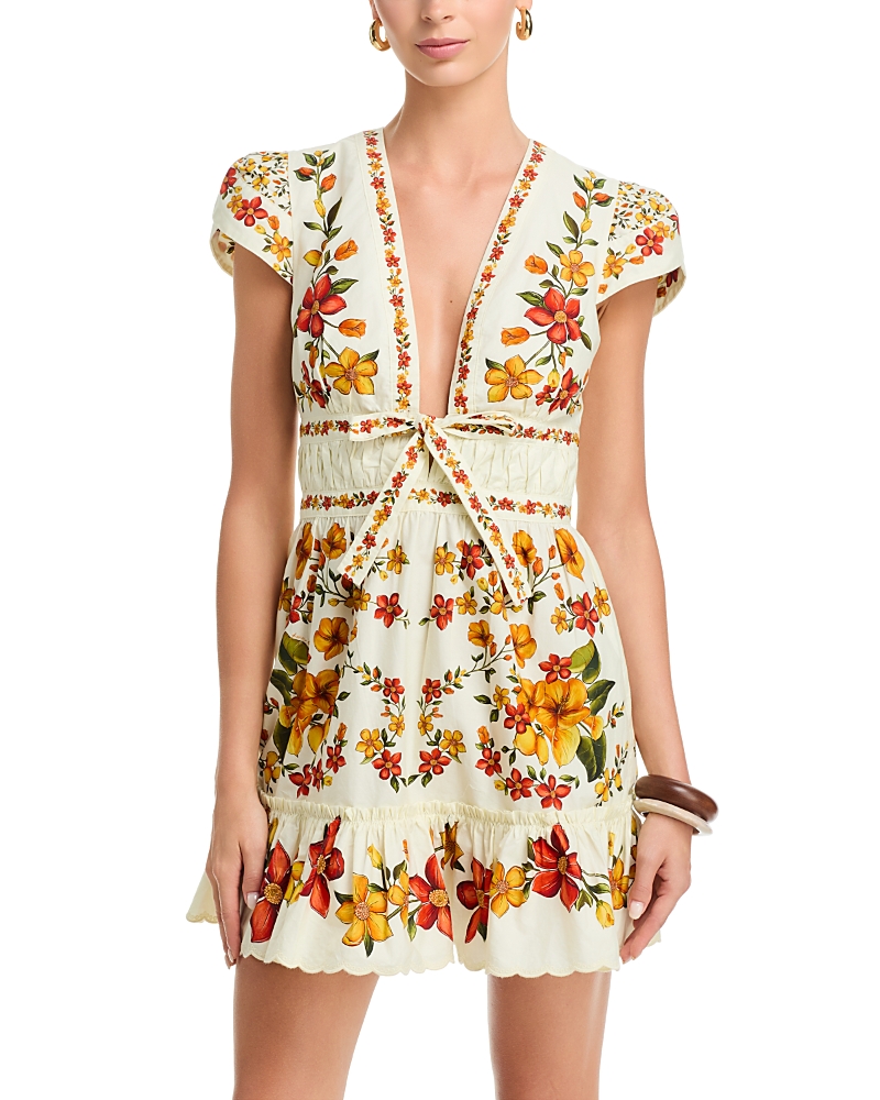 Farm Rio Lemon Bouquet Dress