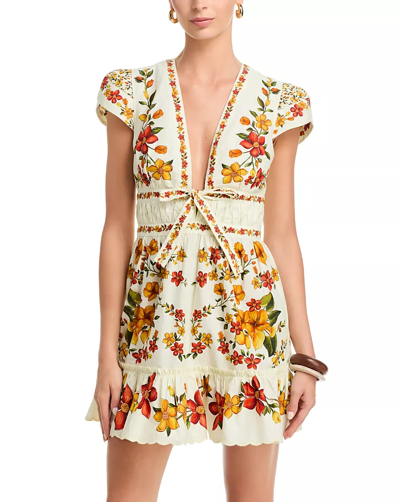 Farm Rio Lemon Bouquet Dress