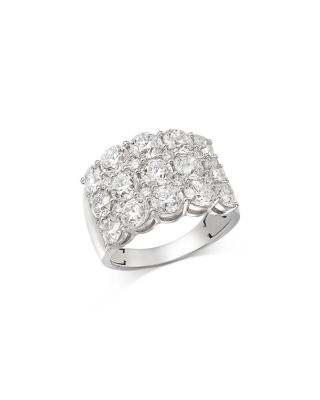 Luxe Collection Certified Diamond Multirow Statement Ring in 14K White Gold, 5.0 tcw