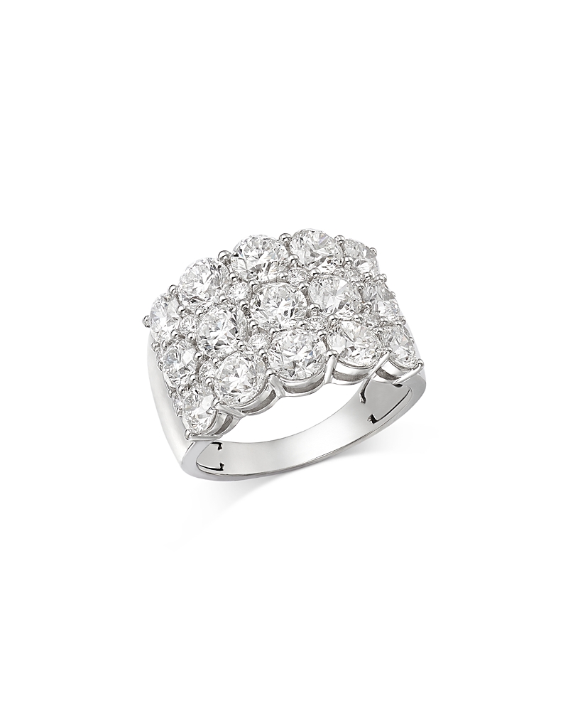 Bloomingdale's Fine Collection Luxe Collection Certified Diamond Multirow Statement Ring in 14K White Gold, 5.0 tcw