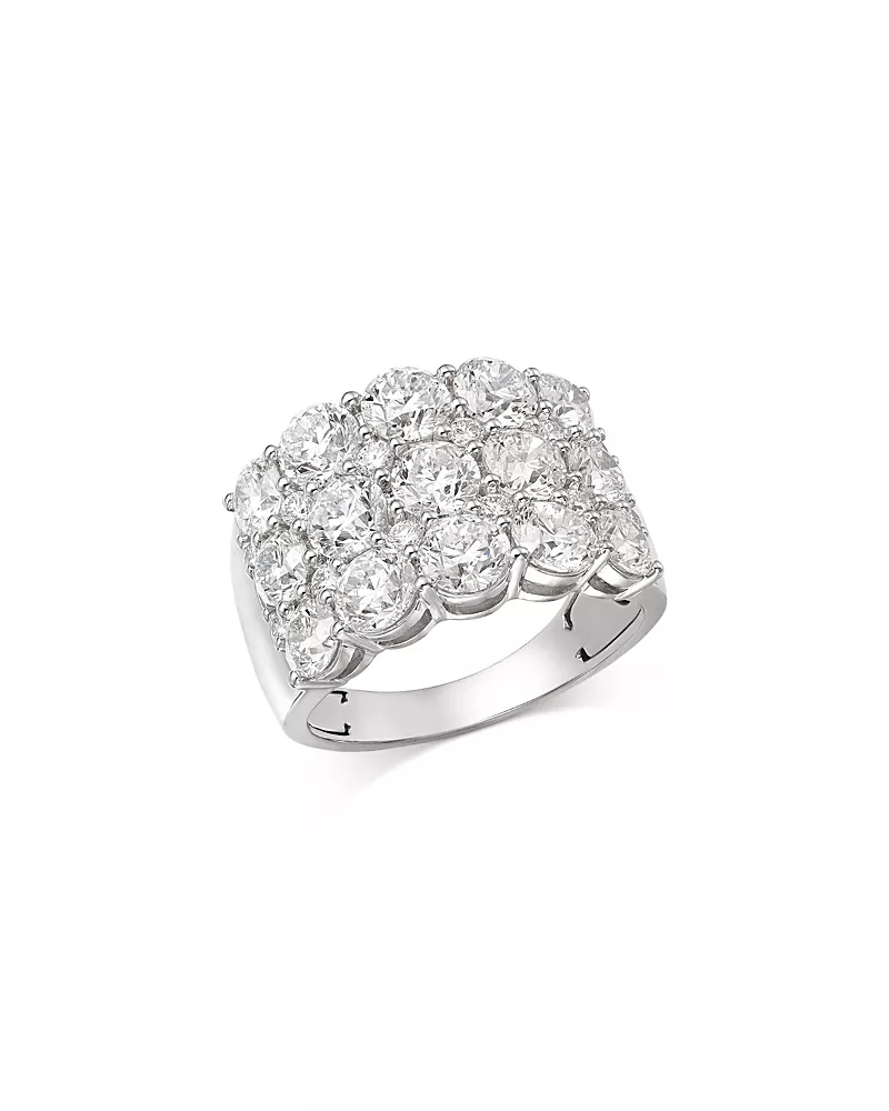 Bloomingdale's Fine Collection Luxe Collection Certified Diamond Multirow Statement Ring in 14K White Gold, 5.0 tcw