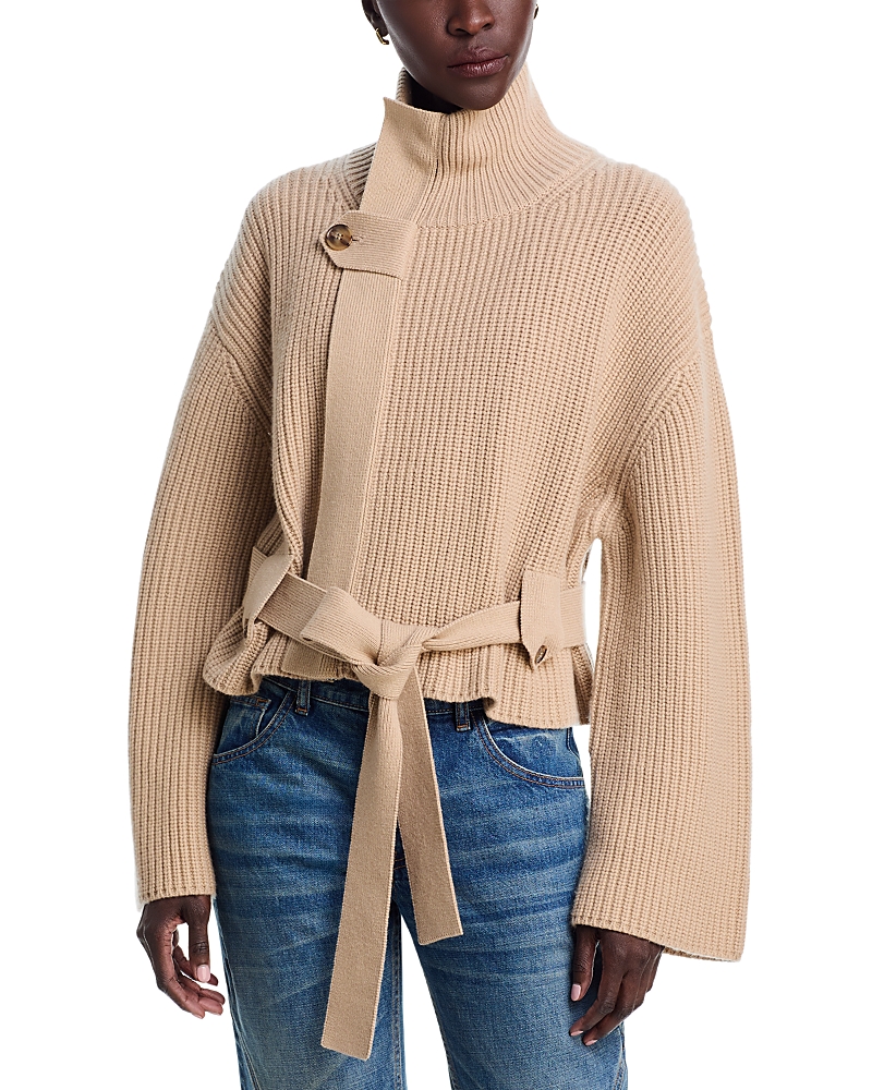 Brandon Maxwell The Neal Cashmere Zip Front Sweater