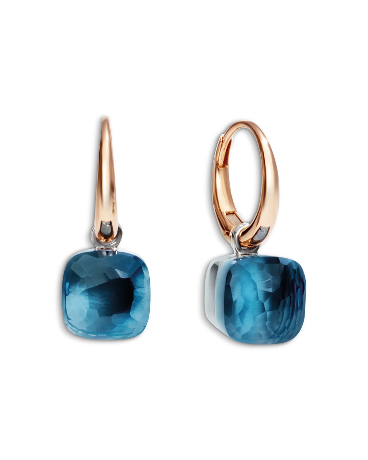 Pomellato 18K Yellow Gold Nude London Blue Topaz Drop Earrings