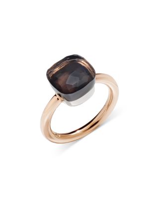 18K White & Rose Gold Nudo Smokey Quartz Statement Ring