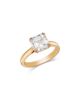 Luxe Collection Certified Lab Grown Diamond Asscher Engagement Ring in 14K Yellow Gold, 3.0 tcw