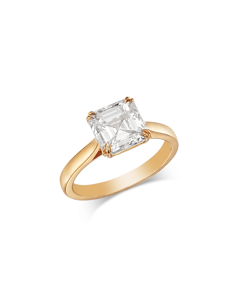 Bloomingdale's Fine Collection Luxe Collection Certified Lab Grown Diamond Asscher Engagement Ring in 14K Yellow Gold, 3.0 tcw