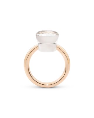 Pomellato 18K White & Rose Gold Nudo White Topaz Solitaire Ring