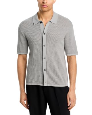 Short Sleeve Button Down Shirt in Tactile Cotton