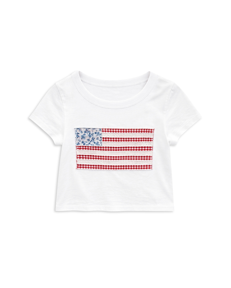KatieJnyc Girls' Tween Flag Patch Tee - Big Kid