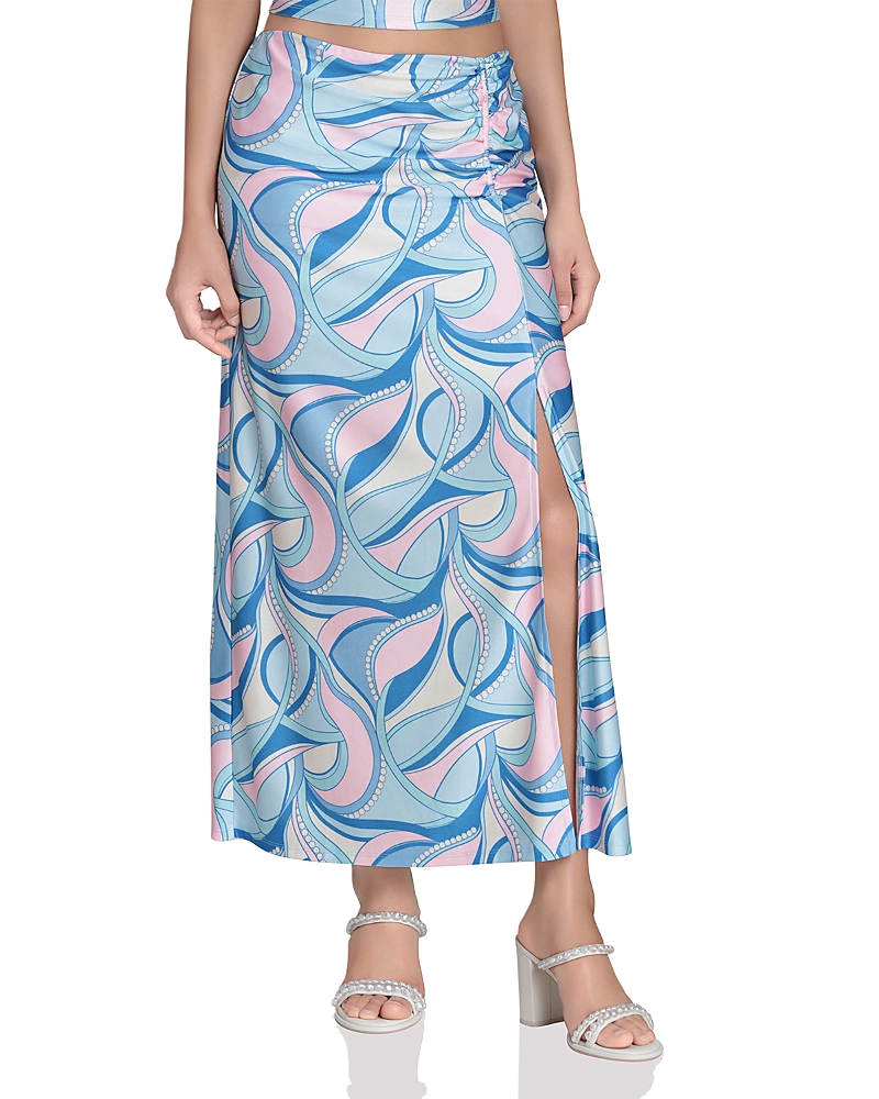 Avec Les Filles Front Slit Ruched Skirt