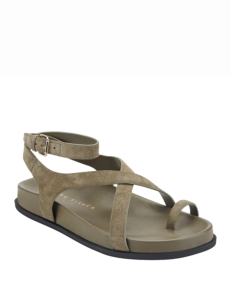 Marc Fisher Ltd. Women's Bevy Suede Casual Strappy Flat Sandals