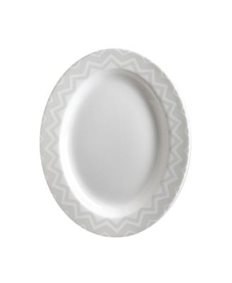  Zig Zag White Oval Dish