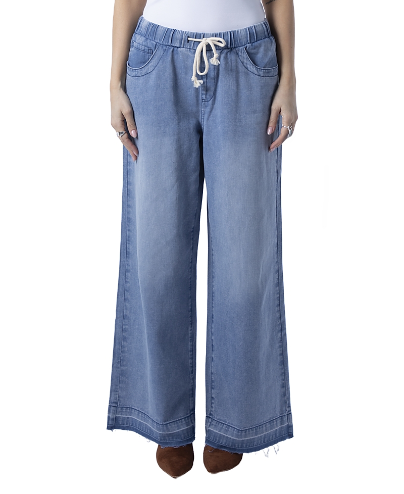 Blue Revival Liv Drawstring Wide Leg Jeans in San Marino