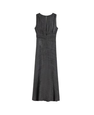 mens dark grey dress shirt Slit Back Charcoal Grey Maxi Dress