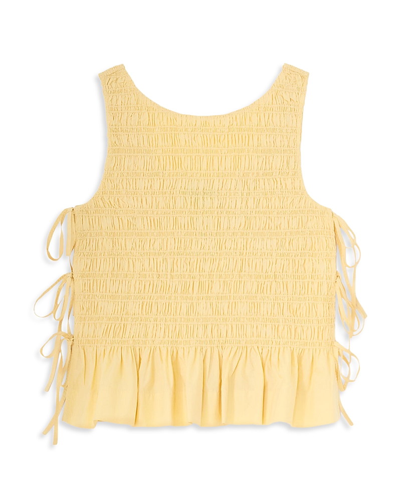 Ganni Cotton Smocked Top