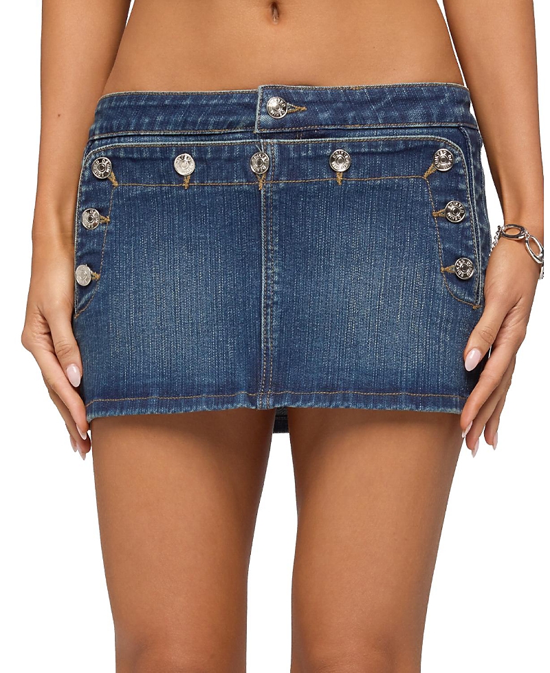 Edikted Fridie Buttoned Denim Mini Skort