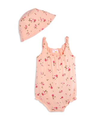 Girls' Floral Romper & Hat Set, Baby - Exclusive