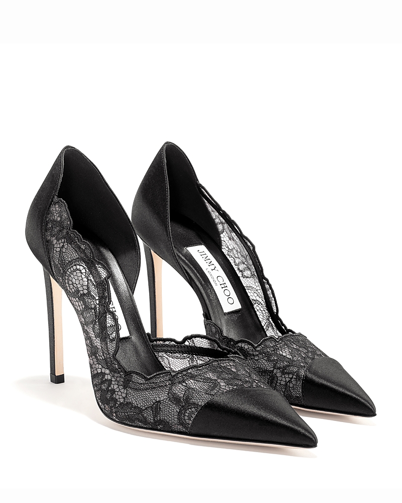 Jimmy Choo Women's Brigitte 100 Lace & Satin Pumps