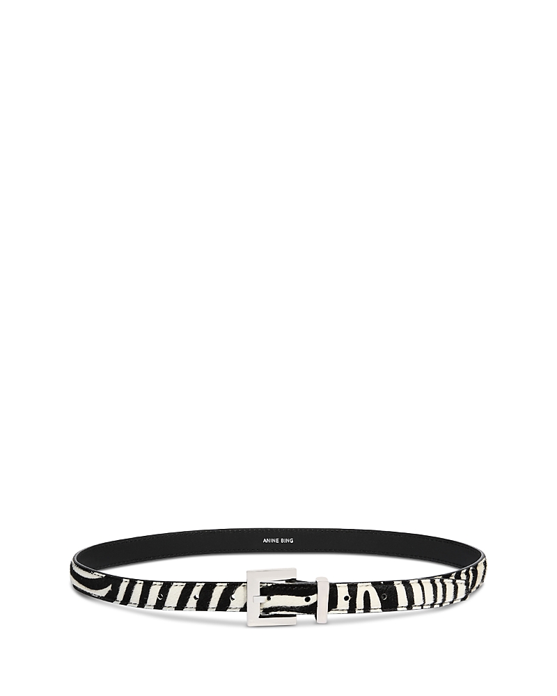 Anine Bing Nicola Zebra Print Calf Hair Belt