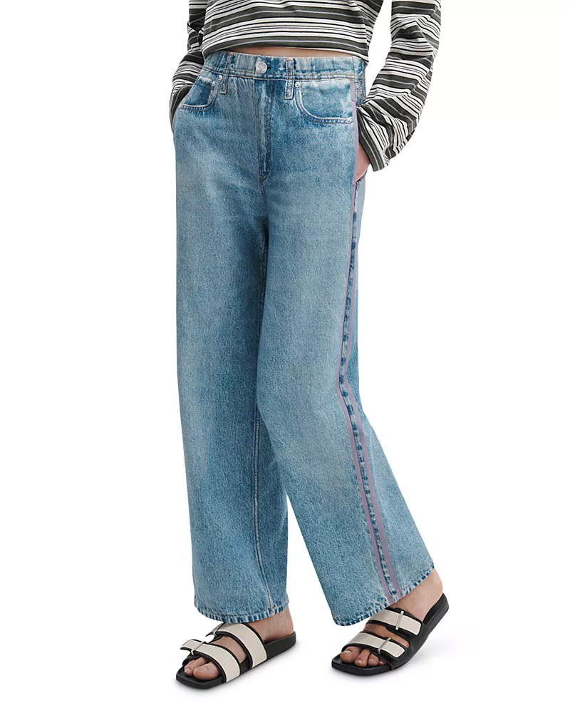 rag & bone Miramar High Rise Ankle Track Jeans in Valen/Lavender