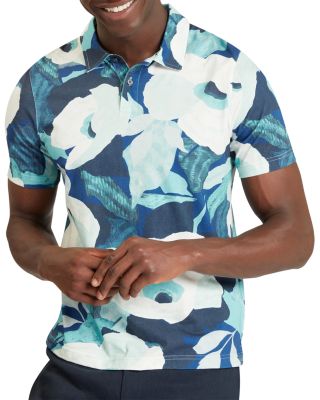 Ashyby Floral Print Pique Polo Shirt