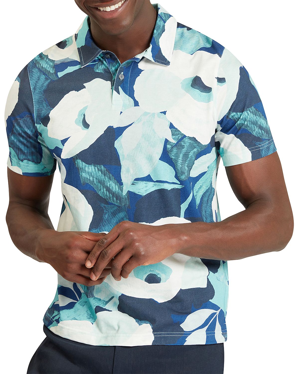 Ted Baker Ashyby Floral Print Pique Polo Shirt