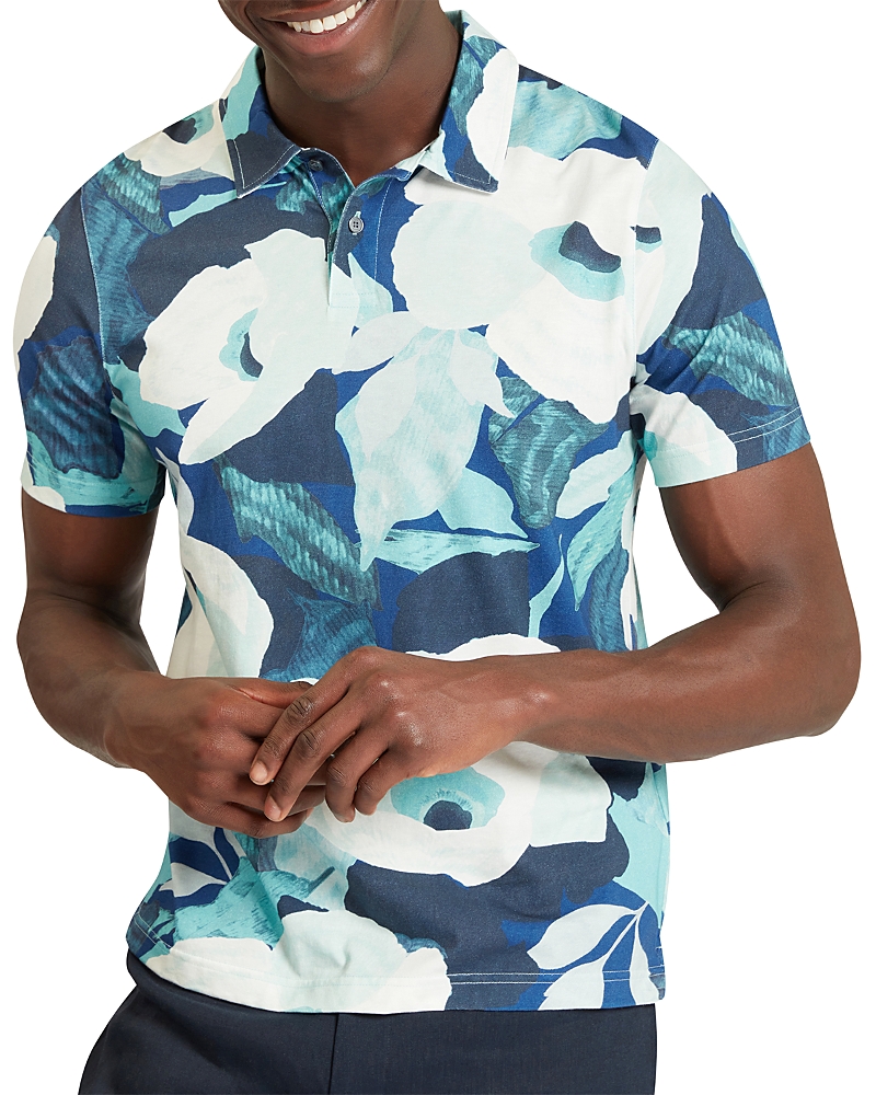 Ted Baker Ashyby Floral Print Pique Polo Shirt