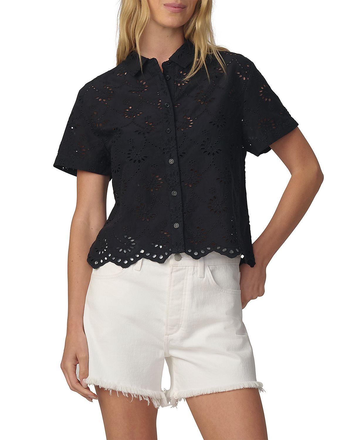 Joe's Jeans The Eyelet Short Sleeve Shirt